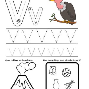 Letter V Werkblad