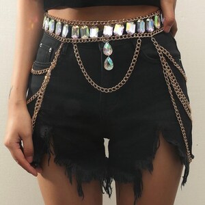 Gemstone Body Chain Rave Outfits Festival Outfits - Etsy