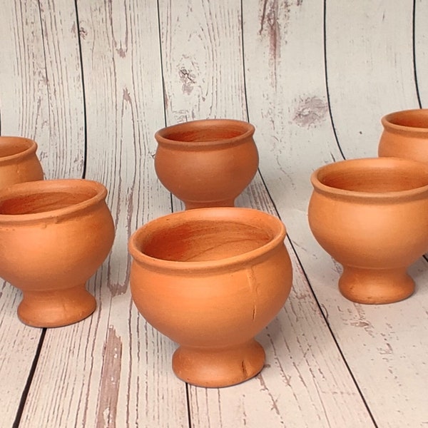 Natural Eco Friendly Clay Glasses and Serving bowls set of 6