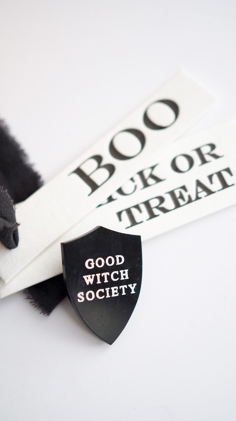 halloween Letterpressed tags vintage style tags customised personalised letter press handmade paper monochrome image 7