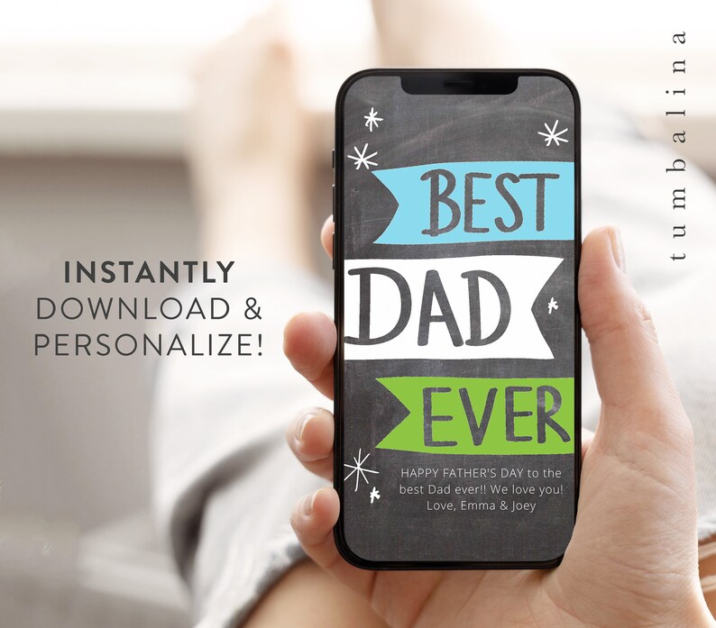 Electronic Father's Day Card Animated Text Digital Father's Day