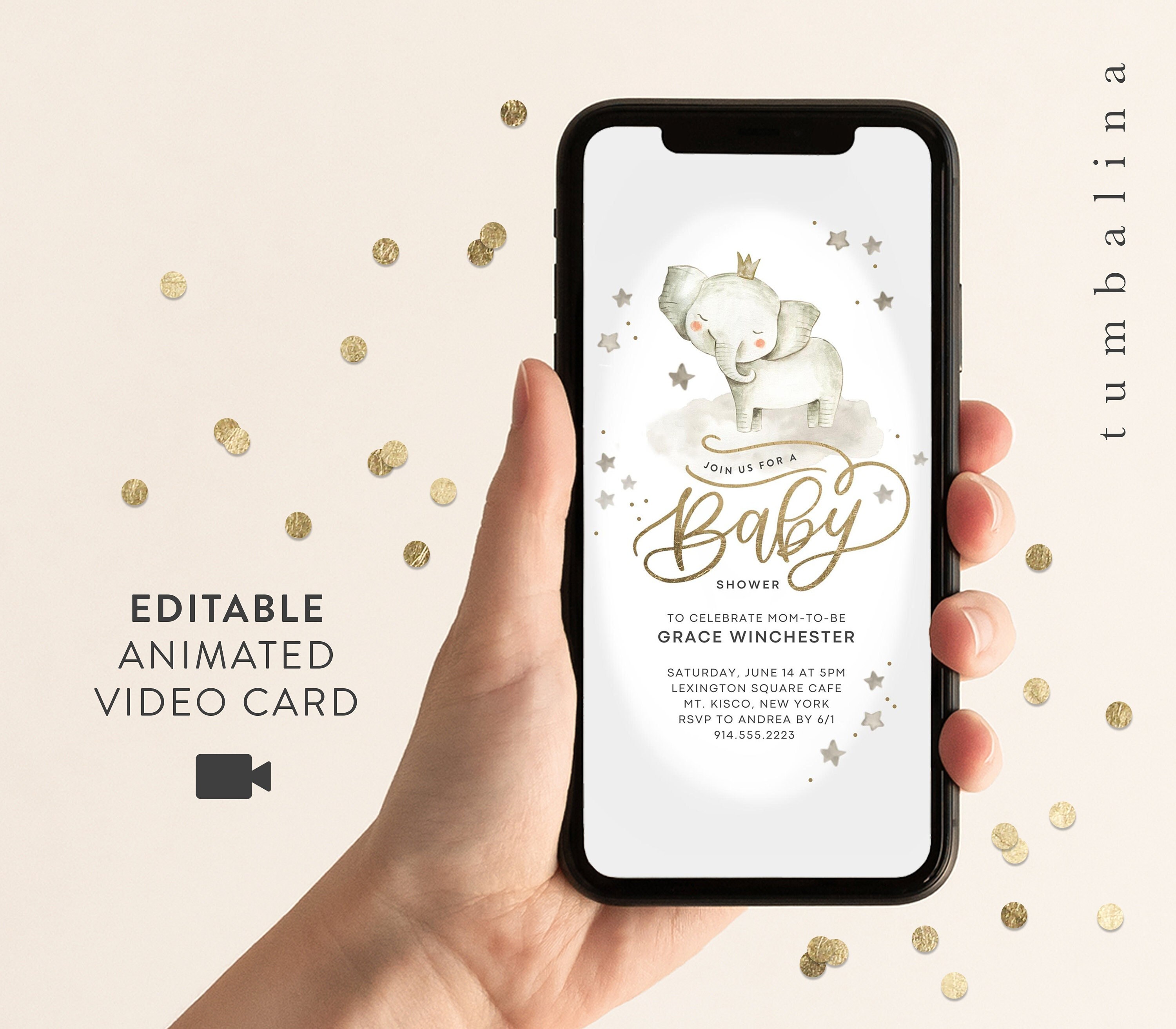 Baby Shower Invitation Animated Ecard Baby Shower Electronic Etsy