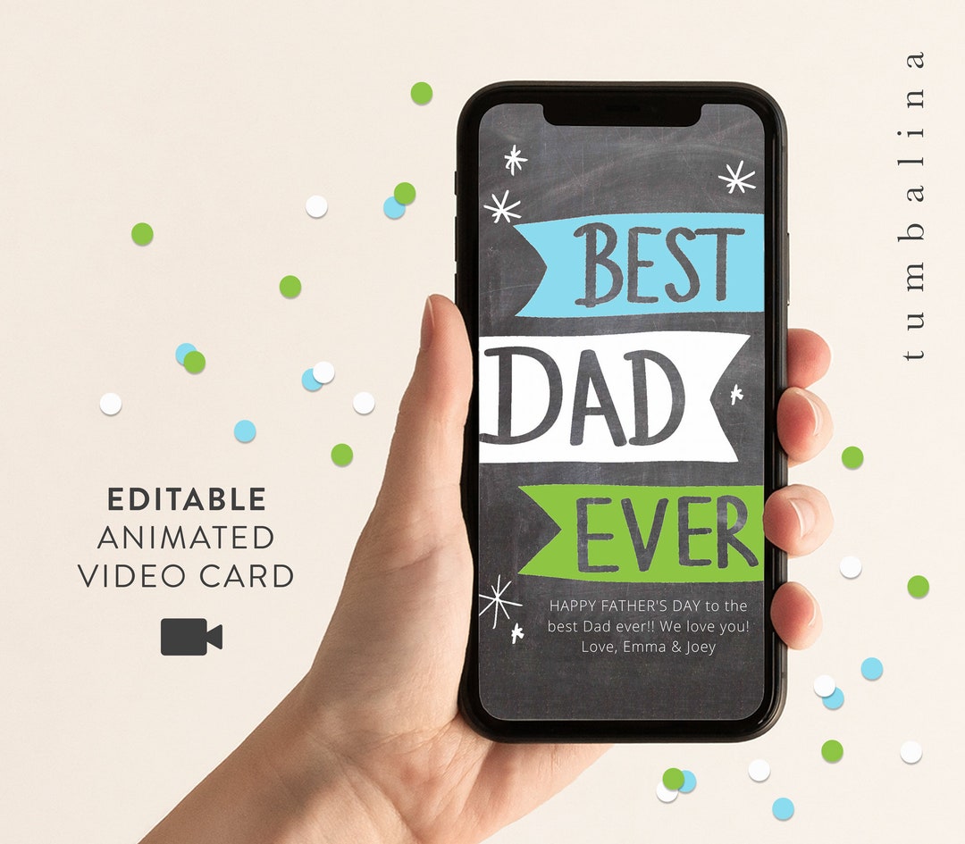 Electronic Father's Day Card Animated Text Digital Father's Day