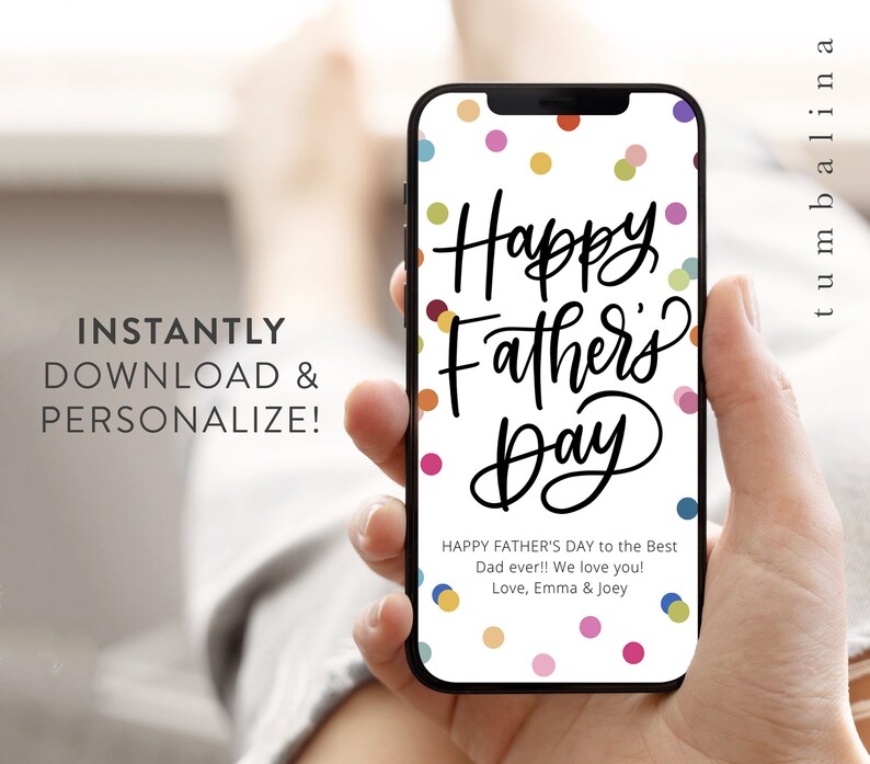 Electronic Father's Day Card Animated Text Digital Etsy