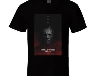 Halloween T-Shirt Michael Myers Over The Banister Graphite Heather Tee Halloween T-Shirt Michael Myers Over The Banister Graphite Heather Tee