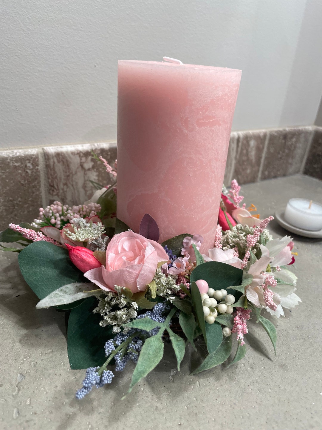 Small Spring Candle Ring Spring Flower Candle Ring Small Flower Candle