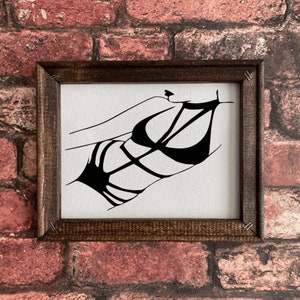 Chica en lencería de inspiración shiabri - Lienzo enmarcado, arte de pared ligero y enmarcado