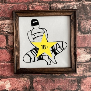 Shibari inspired- Male bondage Framed canvas lightweight framed wall art