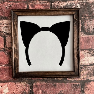 Kitten ears- cat ears - Framed canvas lightweight framed wall art