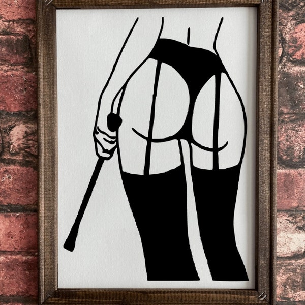 Riding Crop thigh highs- Framed canvas lightweight framed wall art