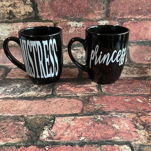 Meesteres en prinses aanpasbare koffiemok- wijnglas- bierpul