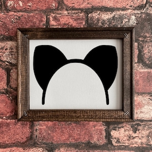 Kitten ears- cat ears- Framed canvas lightweight framed wall art