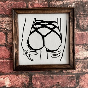Thigh High and Garter belt- Framed canvas lightweight framed wall art