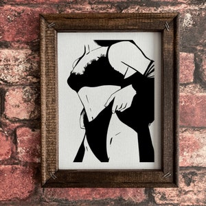 Femme en lingerie - Toile encadrée, art mural léger encadré