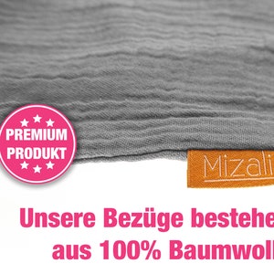 Mizali Bettschlangenbezug Musselin Bezug mit Reißverschluss waschbar Bettumrandung Babybett Bild 2