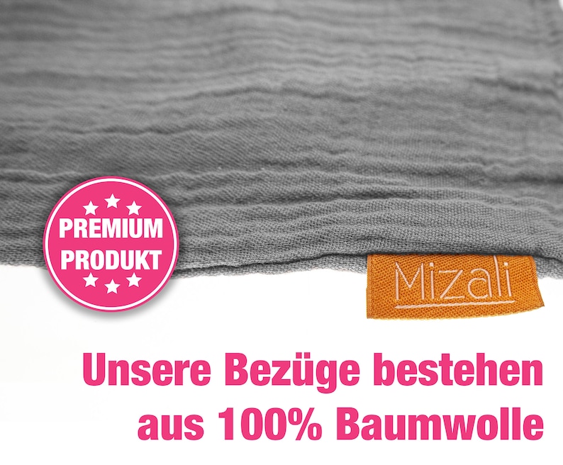 Mizali Bettschlangenbezug Musselin Bezug mit Reißverschluss waschbar Bettumrandung Babybett Bild 2