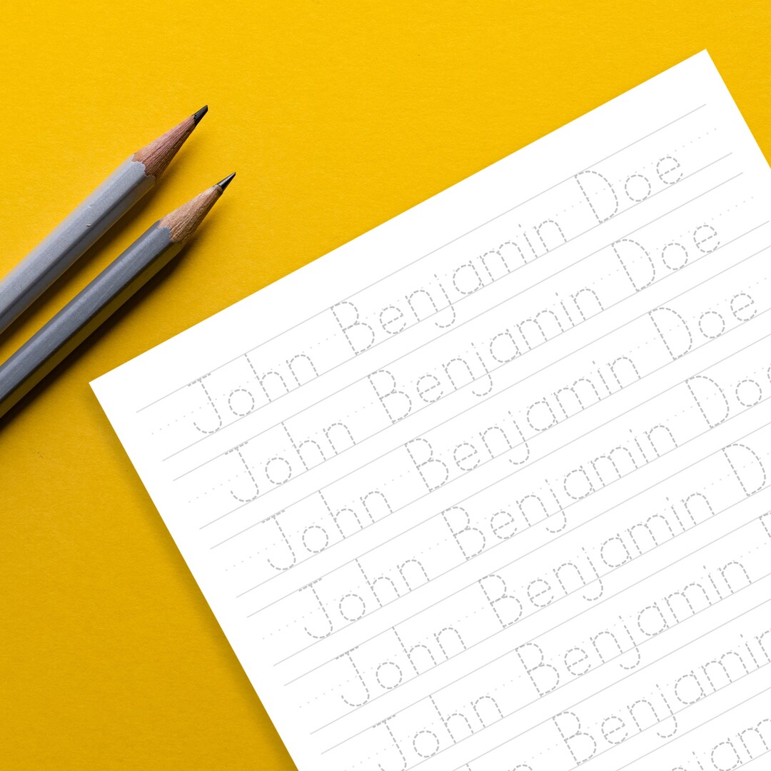 Custom Name Tracing Guide Name Tracing Writing Materials for - Etsy