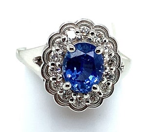 Ceylon Sapphire and Diamond Ring