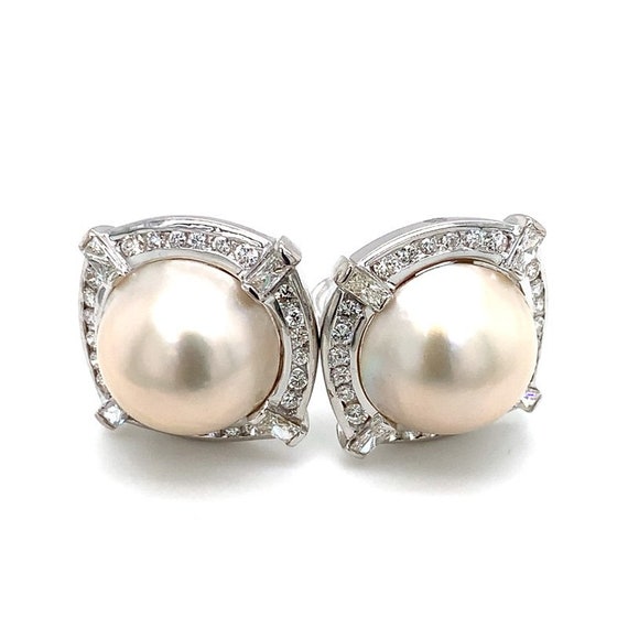 Diamond and Pearl Earrings - image 4