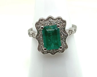 Handmade Emerald and Diamond Ring