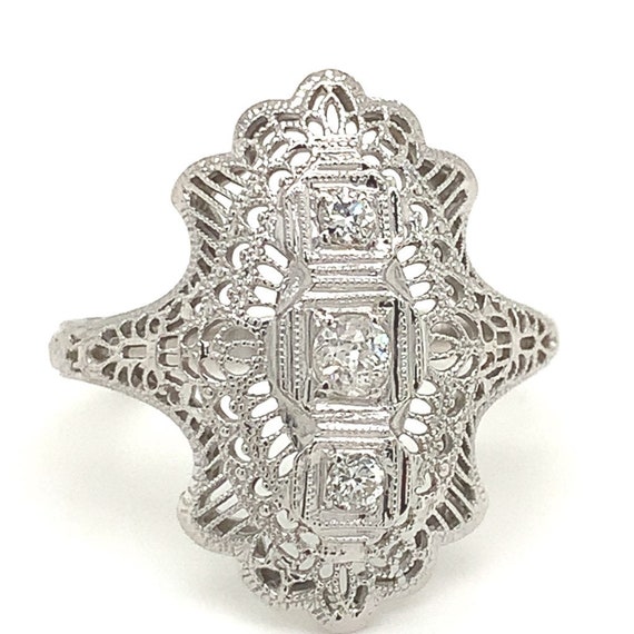 Art Deco Style Diamond Ring - image 4