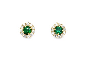Pendientes de esmeraldas y diamantes
