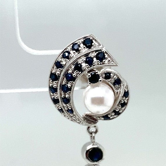 Pearl and Sapphire Earrings - image 3