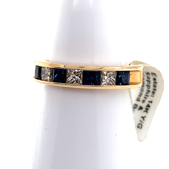 Diamond and Sapphire Stackable Ring - image 3