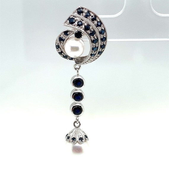 Pearl and Sapphire Earrings - image 4