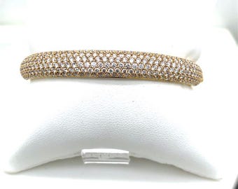 Diamond and 18k Yellow Gold Cuff Bracelet