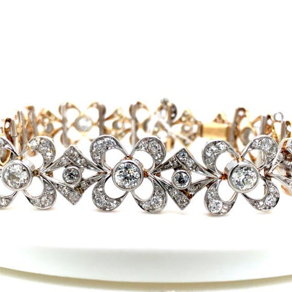 Early 1900's 18k and Platinum Diamond Bracelet