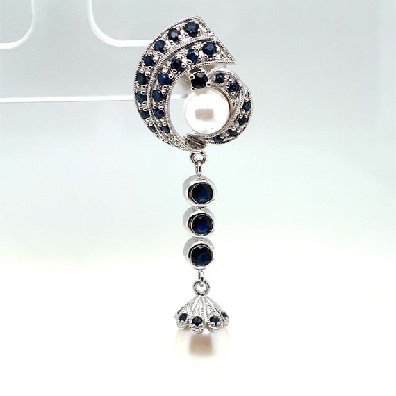 Pearl and Sapphire Earrings - image 5