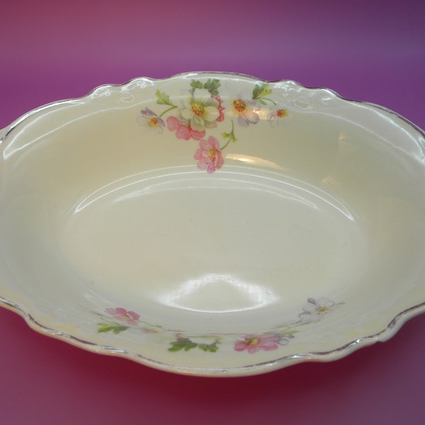 Vintage Homer Laughlin Virginia Rose Pattern Serving Vegetable Bowl