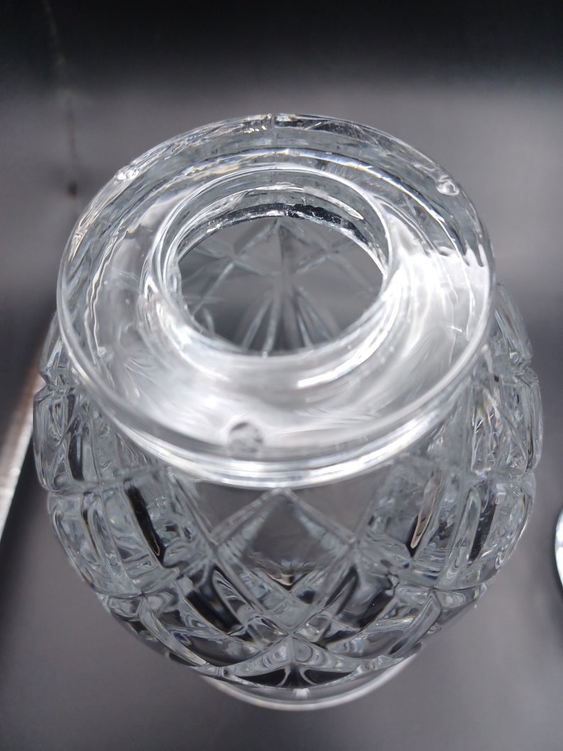 24 Lead Cut Crystal Hurricane Lamp Candle Holder 2 Pieces Partylite