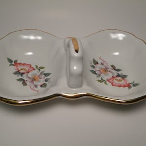 Vintage House of Webster from Evelyn Webster Bavarian Divided Server Dish Gold Trim and Gold Accents