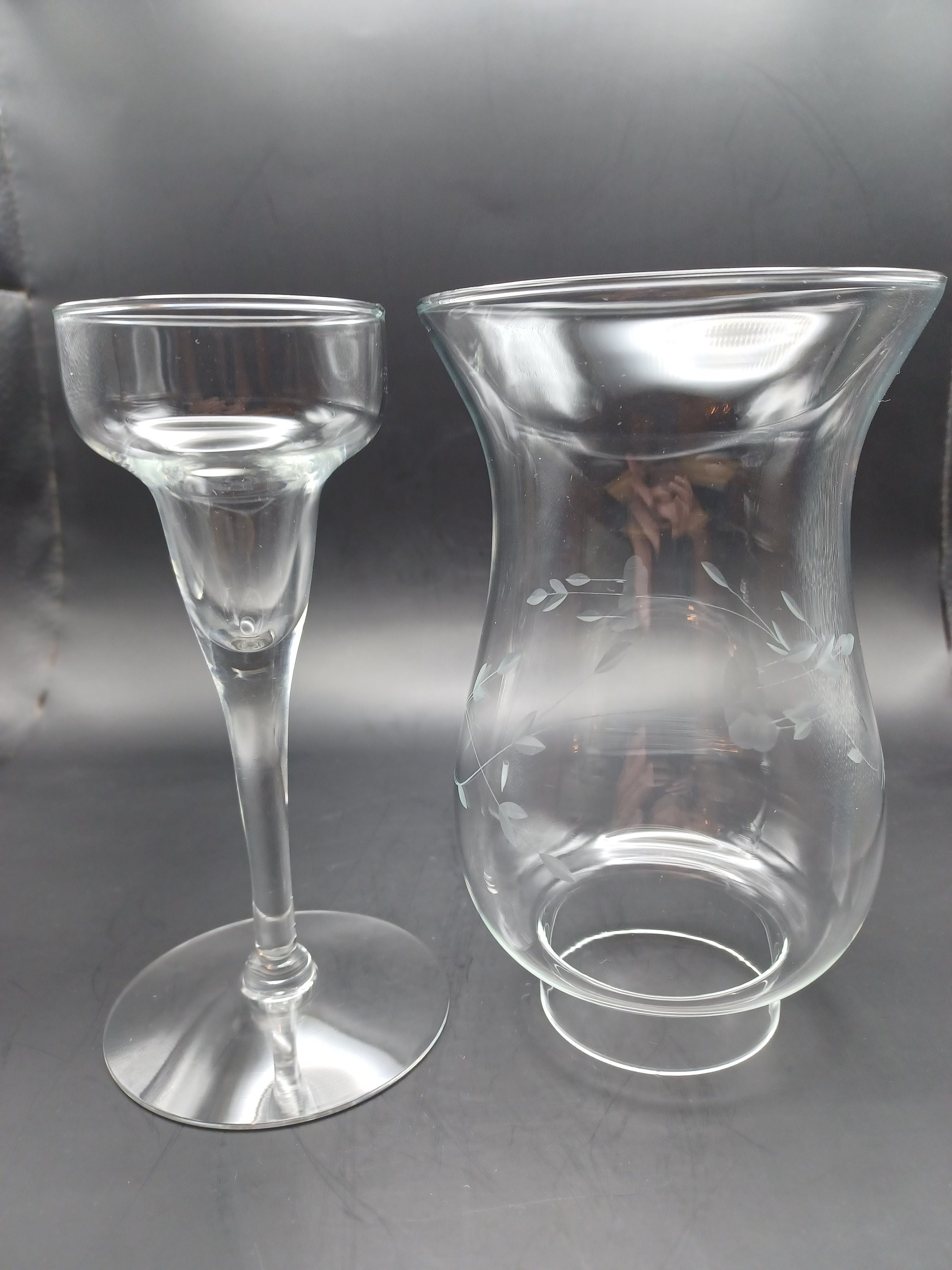 Vintage Princess House Hurricane Lamp Candle Holder Etched Etsy