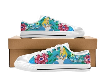 Alice In Wonderland Low Top Shoes, Custom Unisex Kids and Adult Shoes