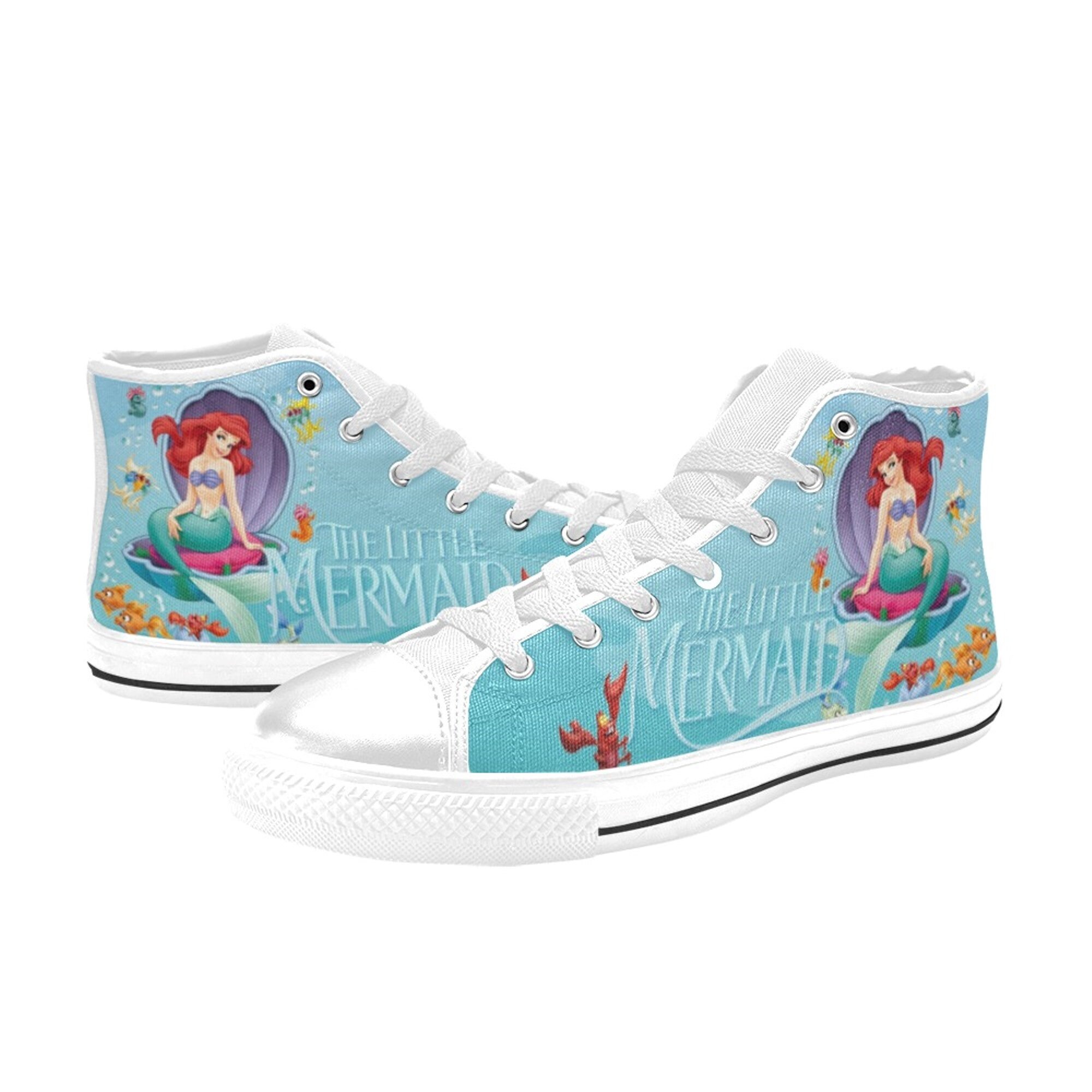 The Little Mermaid Unofficial Shoes Custom Unisex Adult Shoes, Canvas Shoes High Top