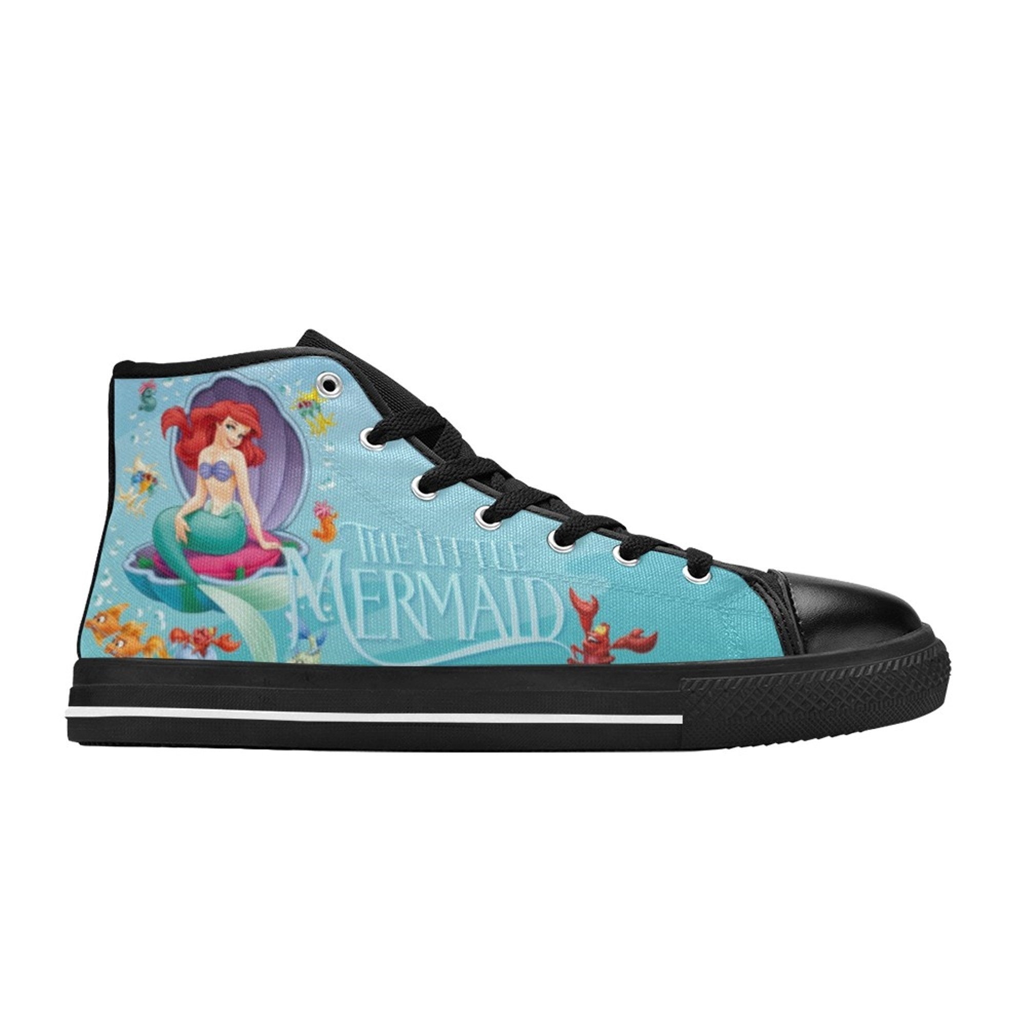 The Little Mermaid Unofficial Shoes Custom Unisex Adult Shoes, Canvas Shoes High Top
