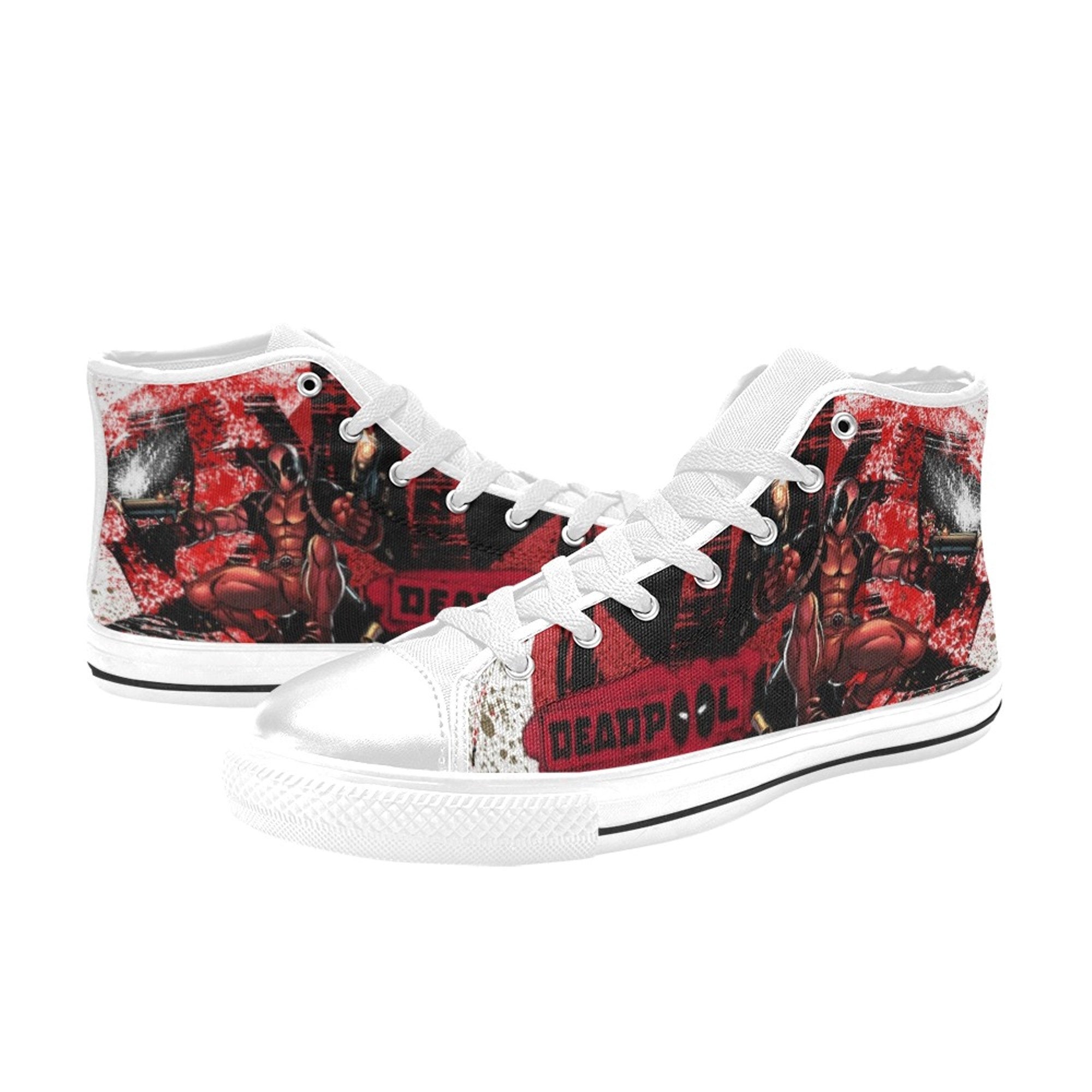 Deadpool High Top Shoes, Custom Unisex Kids and Adult Shoes