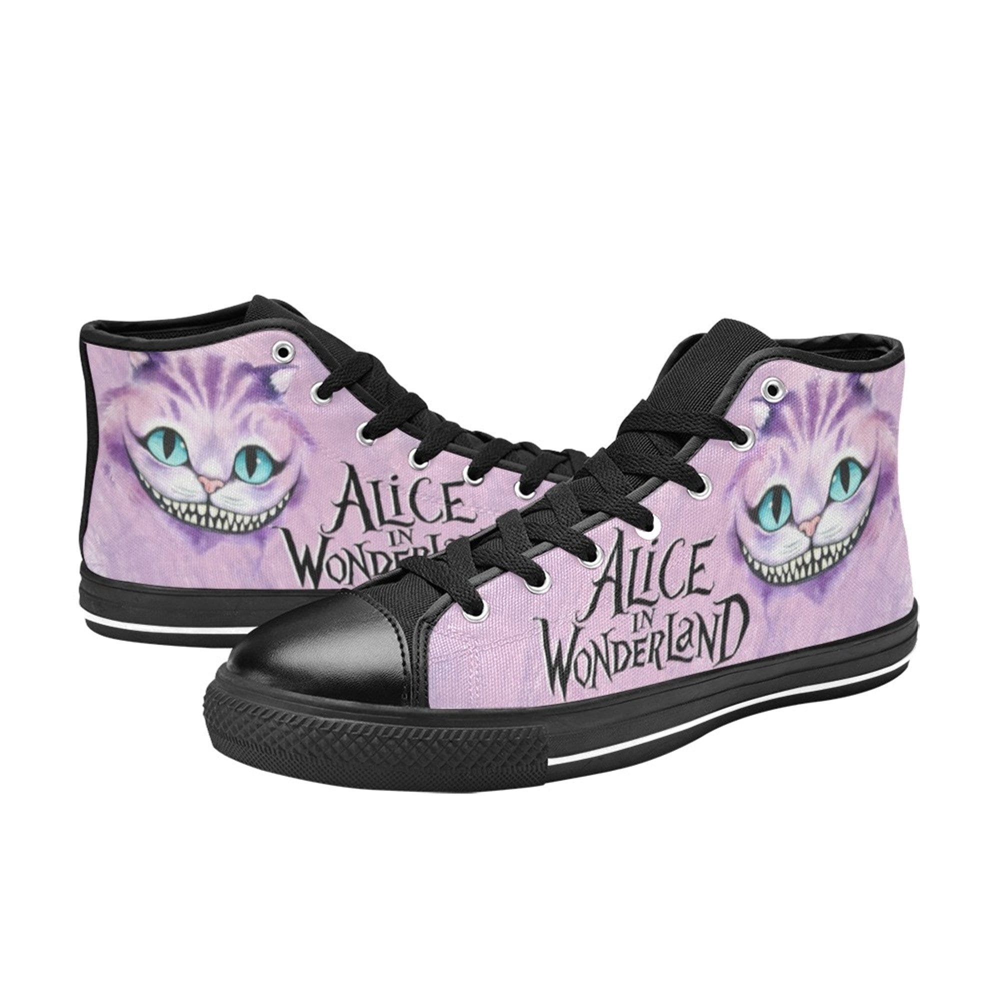 Alice In Wonderland Cheshire Cat High Top Shoes, Custom Unisex Kids and Adult Shoes