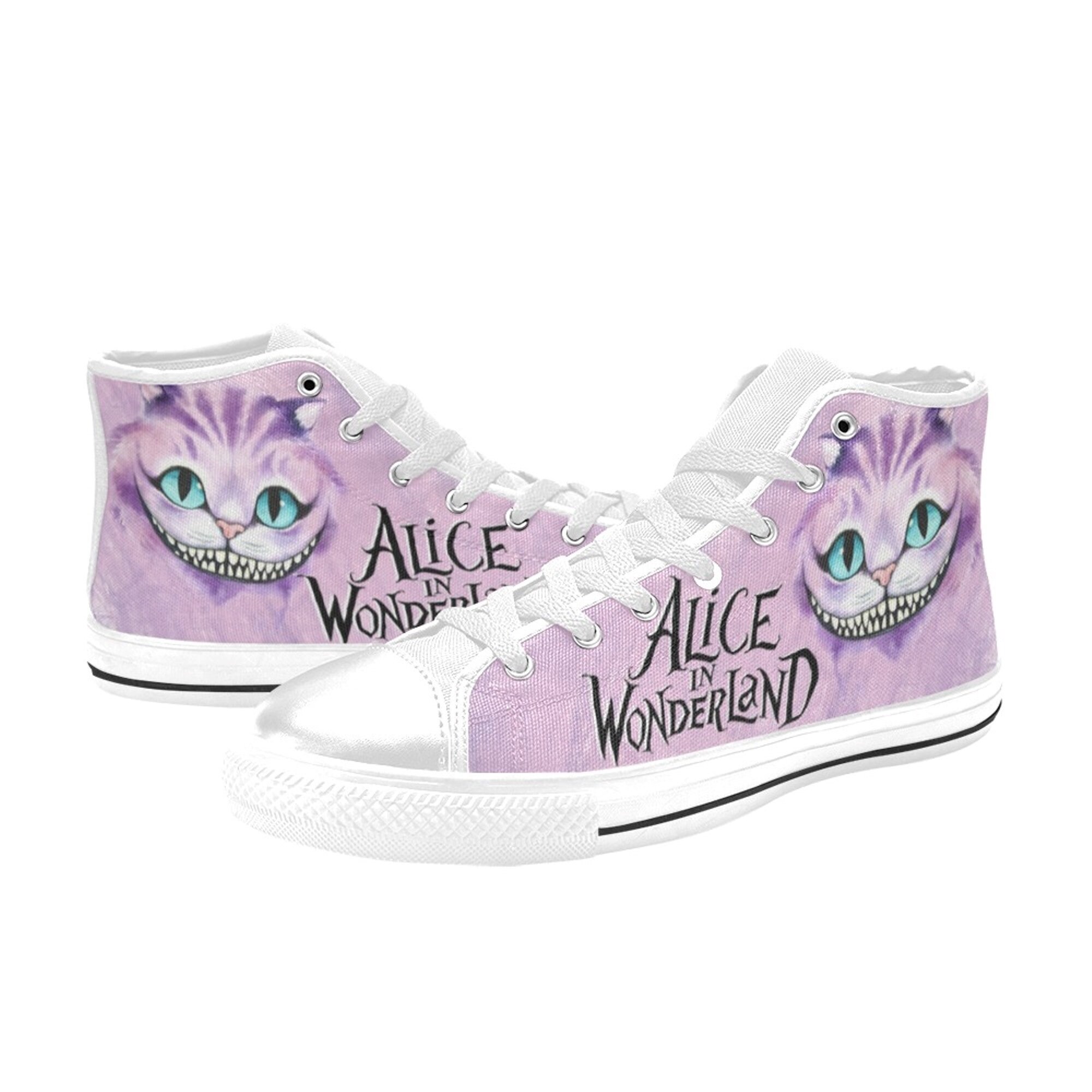 Alice In Wonderland Cheshire Cat High Top Shoes, Custom Unisex Kids and Adult Shoes