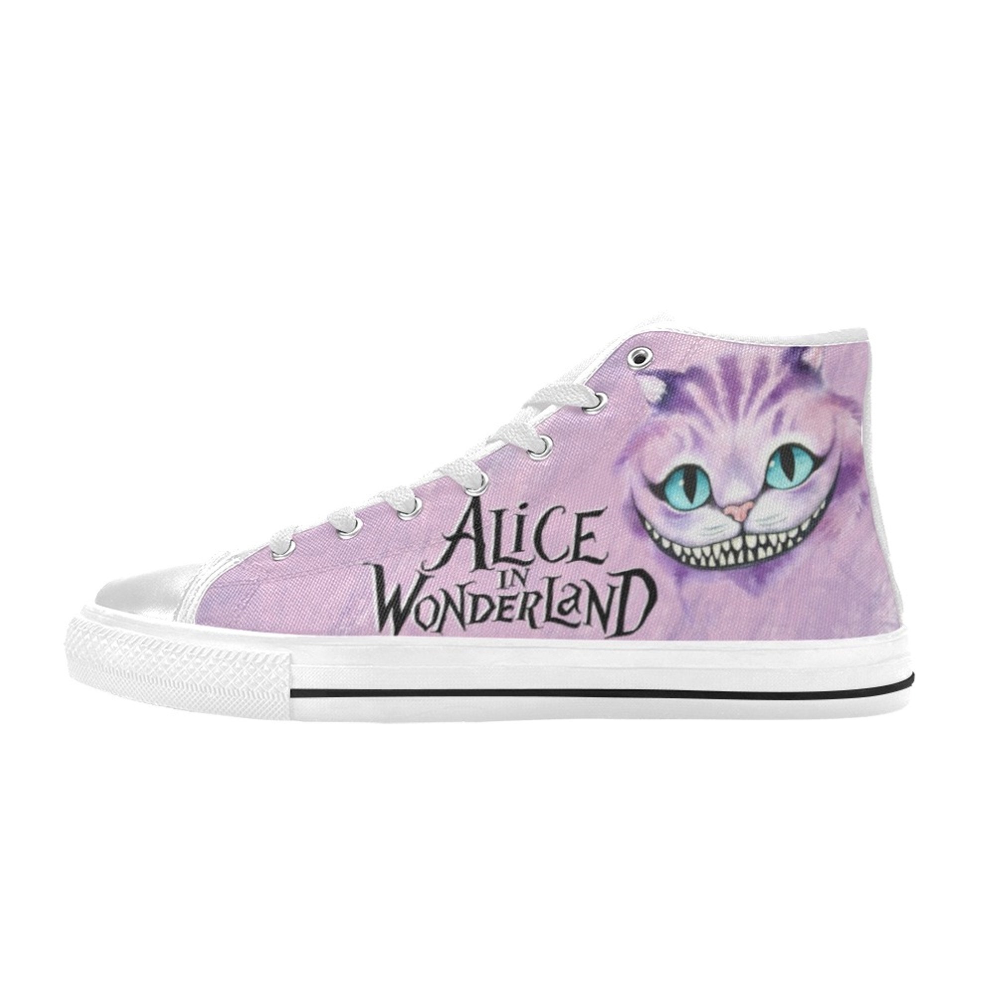 Alice In Wonderland Cheshire Cat High Top Shoes, Custom Unisex Kids and Adult Shoes