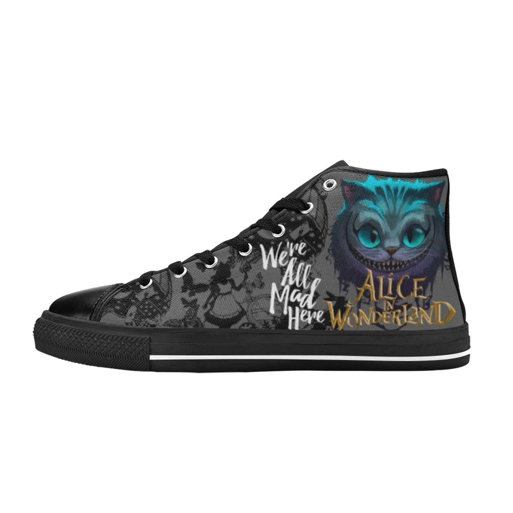Custom Alice in Wonderland Cheshire Cat High Top Sneakers