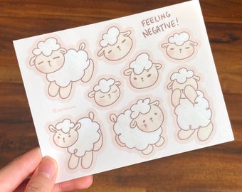 Sheep Feeling Negative | Waterproof vinyl sticker sheet