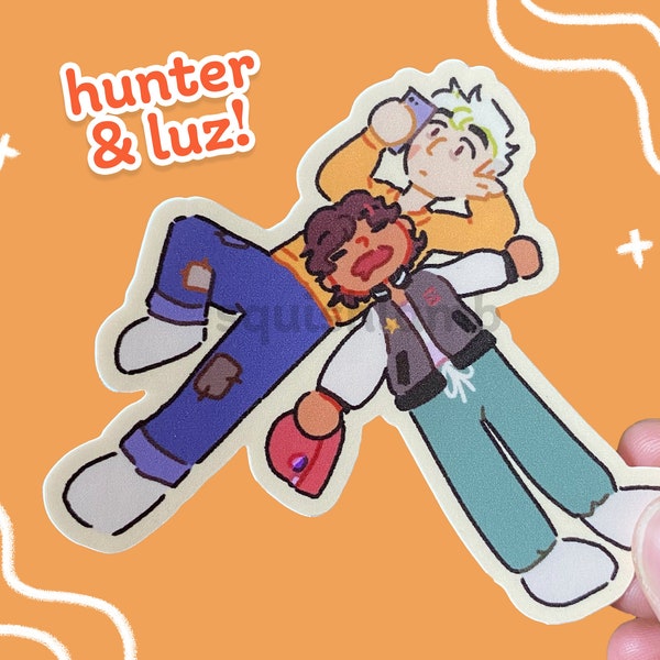 Hunter & Luz se détendent | Autocollant en vinyle mat imperméable
