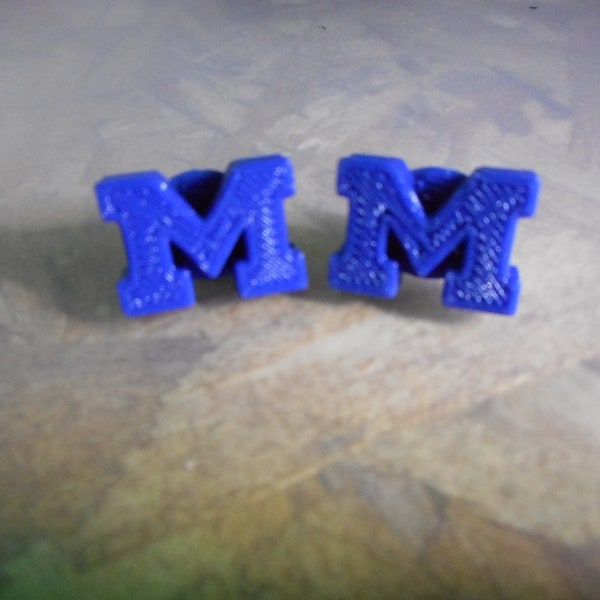 University of Michigan themed Croc Charms pair set of 2 in your choice of color UM U of M shaped Charm for your Crocs Shoes Sandals