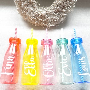 Personalised children’s bottle, milkshake bottle, party favour, wedding, birthday, kids party, garden party