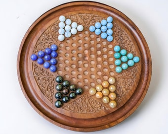 Hand-carved Rosewood Chinese Checkers