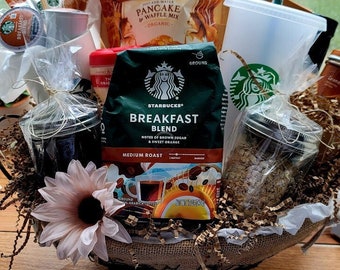 Breakfast Gift Basket and Coffee Gift Set, Perfect Mother of the Groom Gift, Coffee Gift Box & Care Package, Thank You Gift Basket.